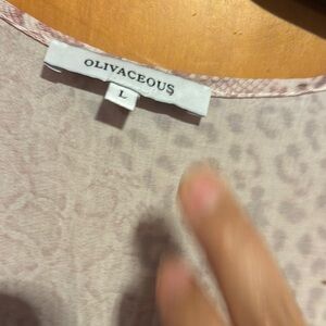 Olive Animal Print Top